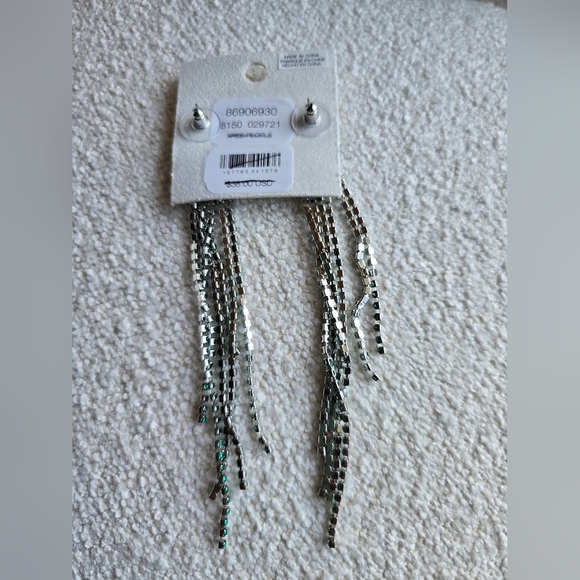 Free People, You Make Me Feel Like Dancing Dangles, Silver/Green - NEW! - Picture 2 of 5